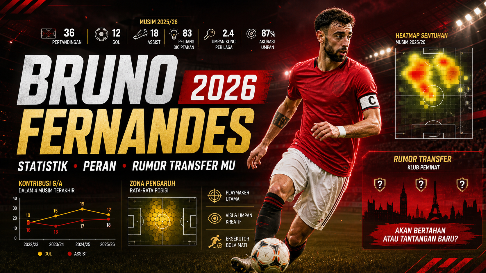 bruno - Bruno Fernandes 2026: Statistik, Peran, dan Rumor Transfer MU