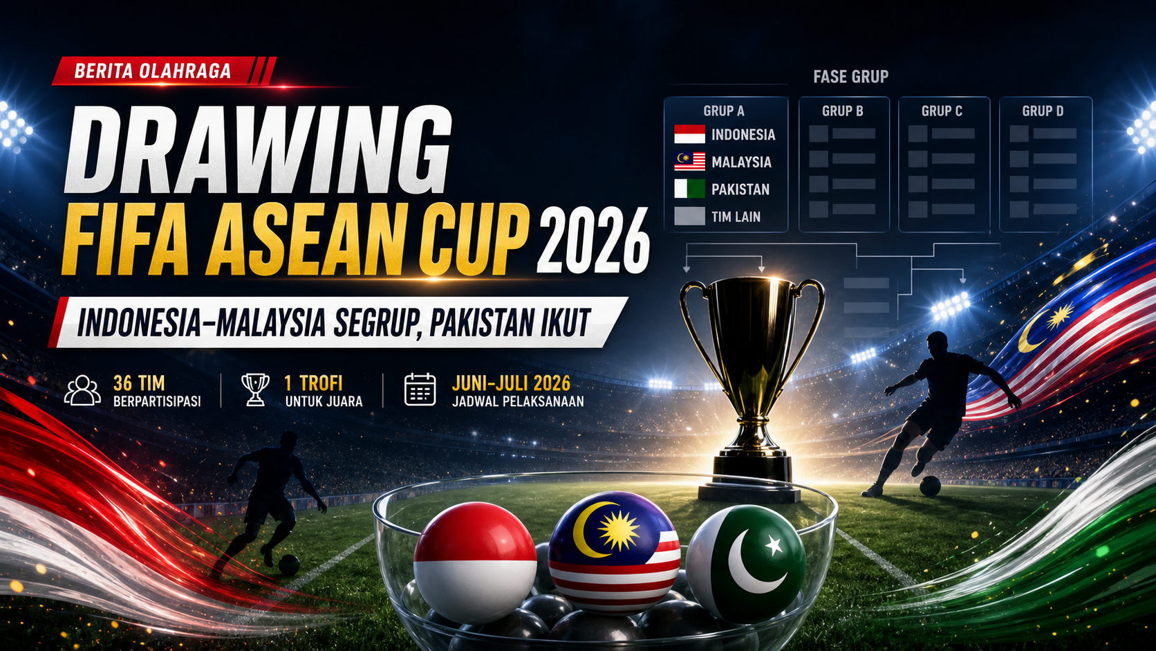 fifa - Drawing FIFA ASEAN Cup 2026: Indonesia-Malaysia Segrup, Pakistan Ikut