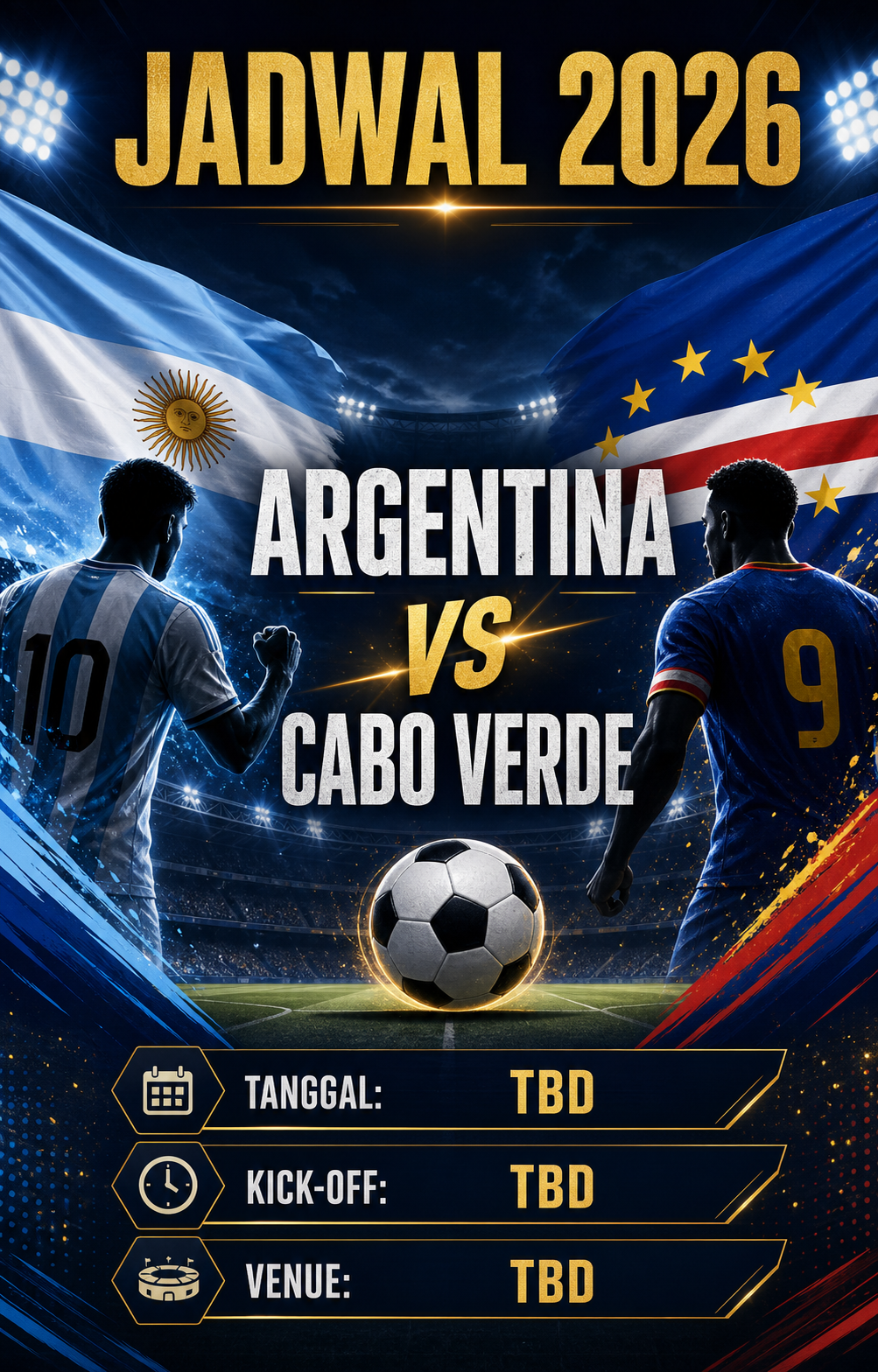Jadwal Argentina vs Cabo Verde 2026 - argentina