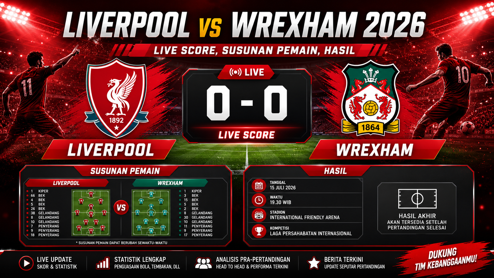 Liverpool vs Wrexham 2026: Live Score, Susunan Pemain, Hasil - liverpool