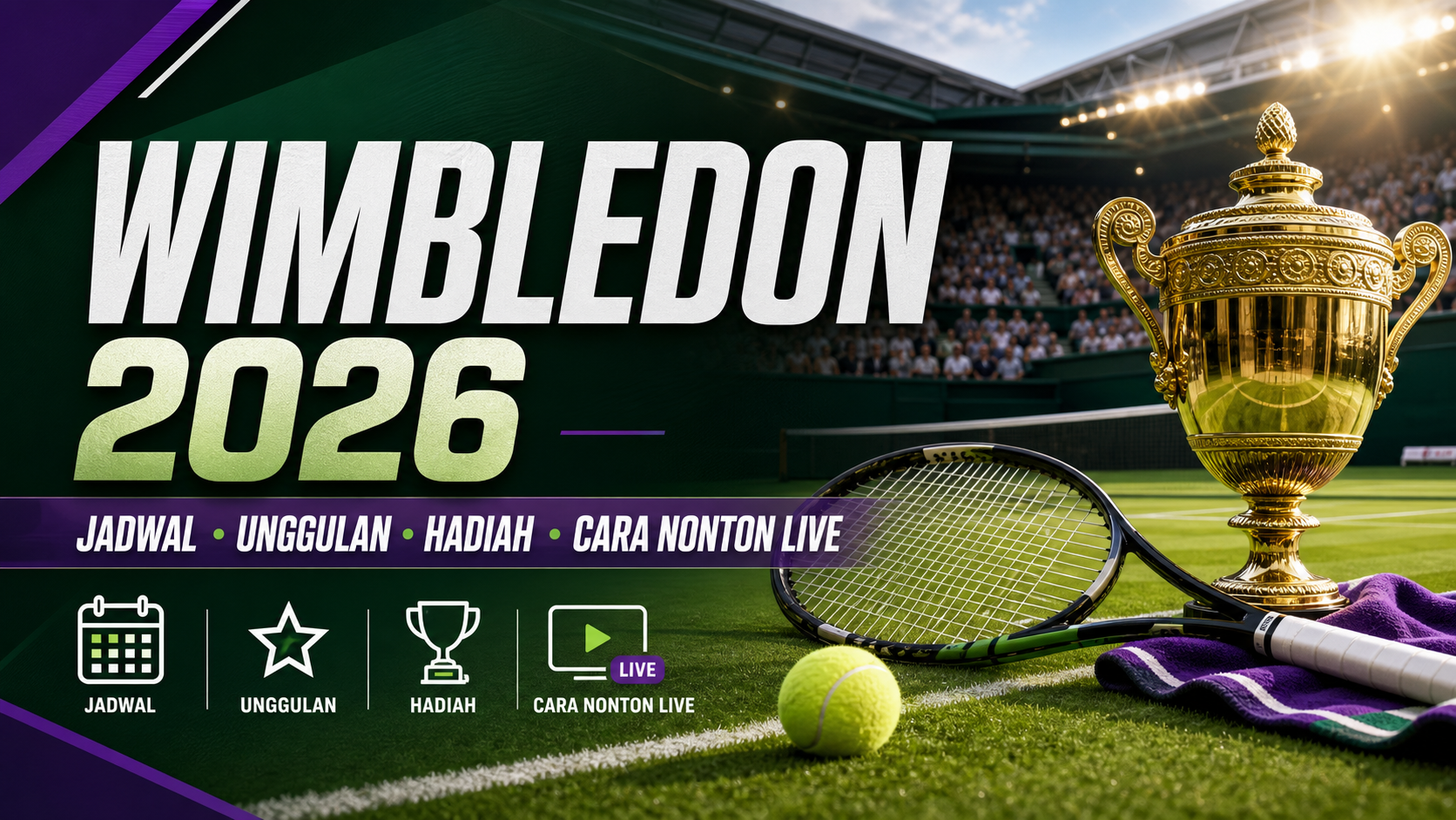 wimbledon - Wimbledon 2026: Jadwal, Unggulan, Hadiah, dan Cara Nonton Live