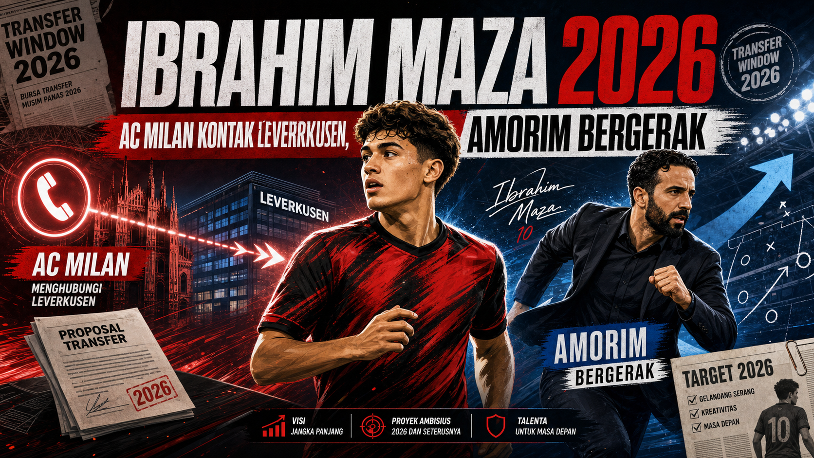 Ibrahim Maza 2026: AC Milan Kontak Leverkusen, Amorim Bergerak - maza