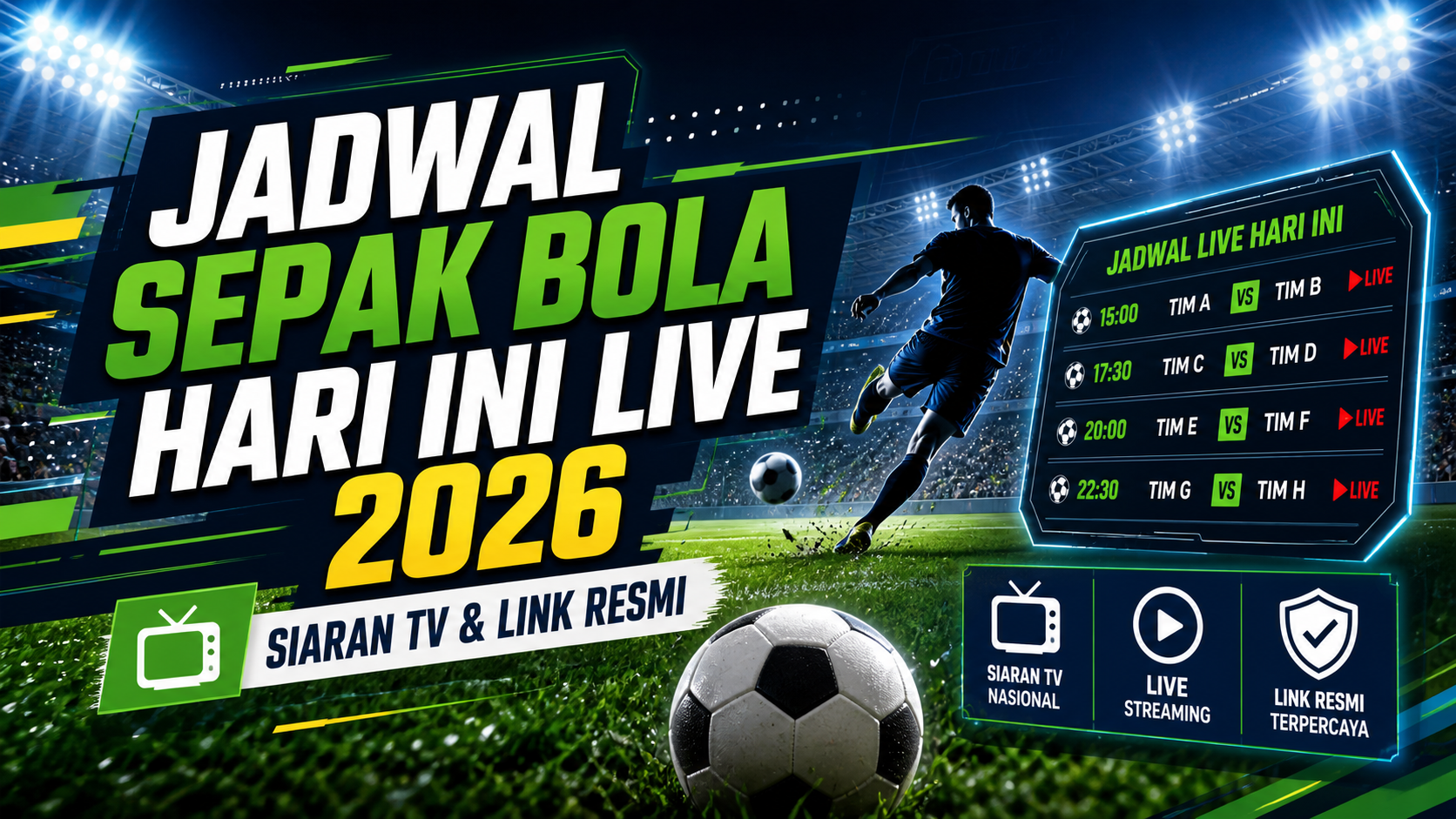 Jadwal Sepak Bola Hari Ini Live 2026: Siaran TV dan Link Resmi - bola
