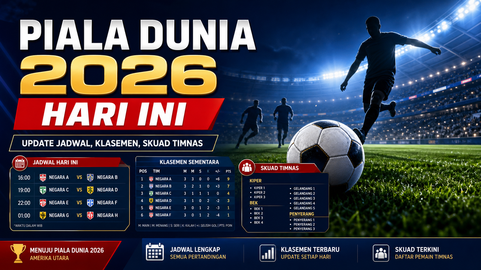 piala - Piala Dunia 2026 Hari Ini: Update Jadwal, Klasemen, Skuad Timnas