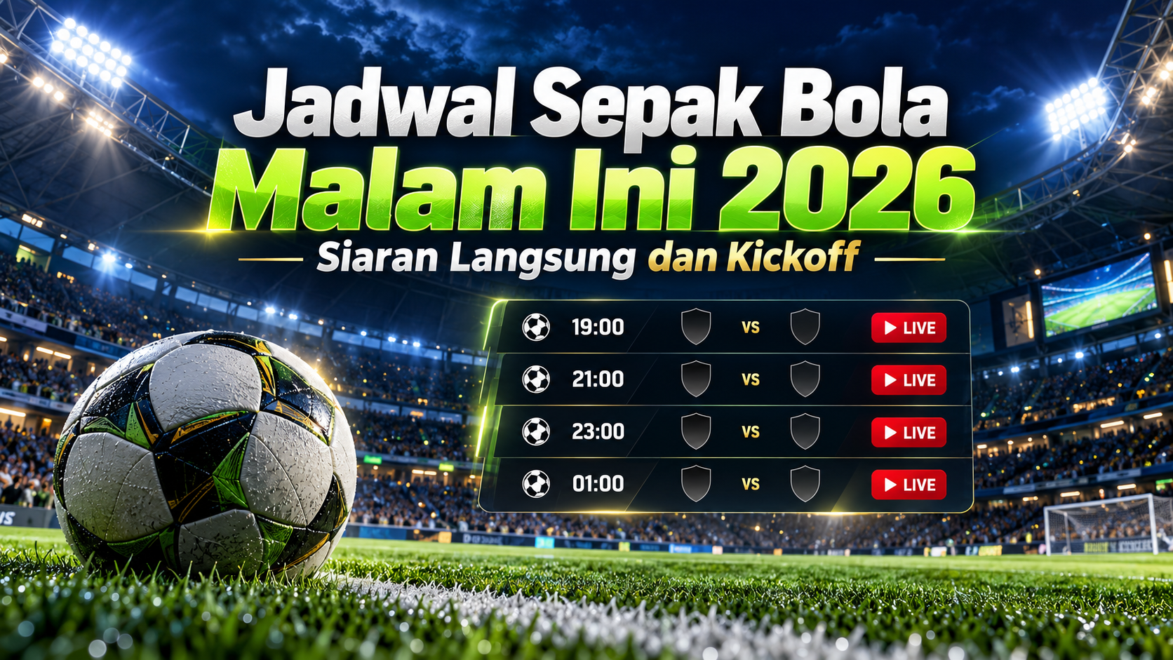 sepakbola - Jadwal Sepak Bola Malam Ini 2026: Siaran Langsung dan Kickoff